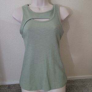 Nine West Sage Green Sleeveless Light Sweater Top Small